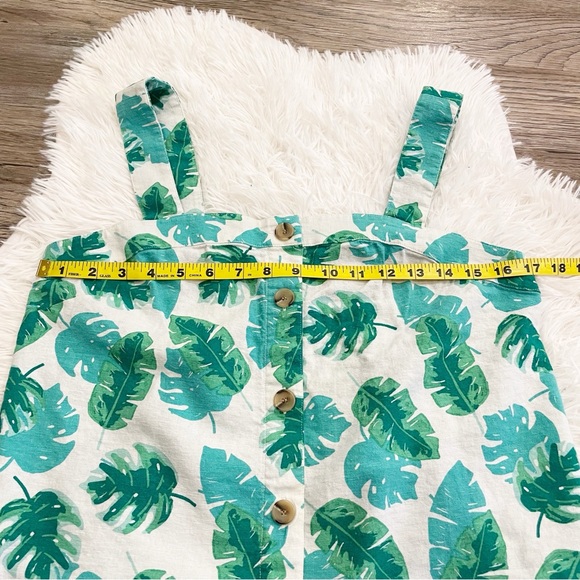🛍️3/$25 J Crew Top Tropical Leaf Linen Blend Small Spring Summer Vacation Hawaii - Picture 8 of 9